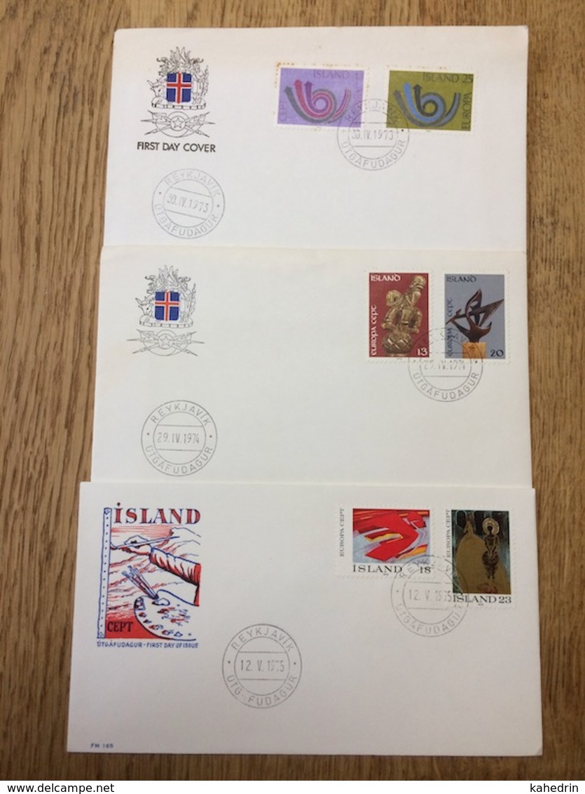 Island 1973 - 1975, Europa CEPT, 3x FDC - Andere & Zonder Classificatie