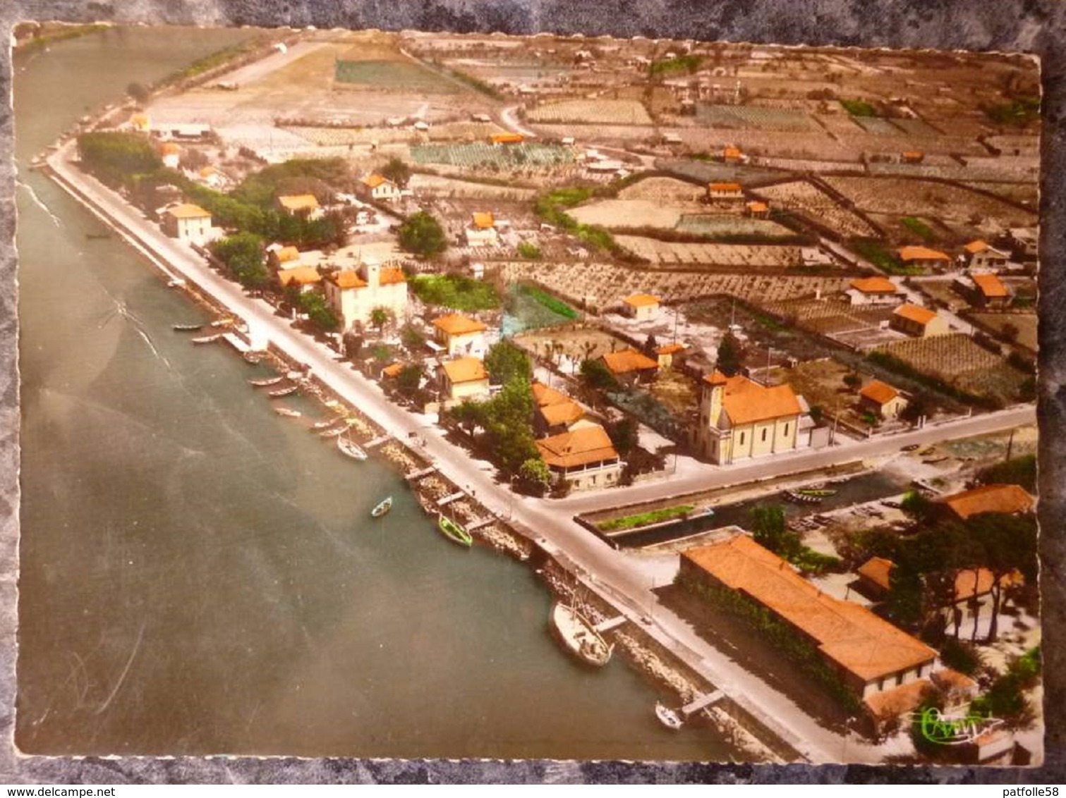 GRAU-D'AGDE (34).VUE AERIENNE.LES QUAIS RIVE GAUCHE.PHOTO VERITABLE.CIRCULE 1959. - Agde