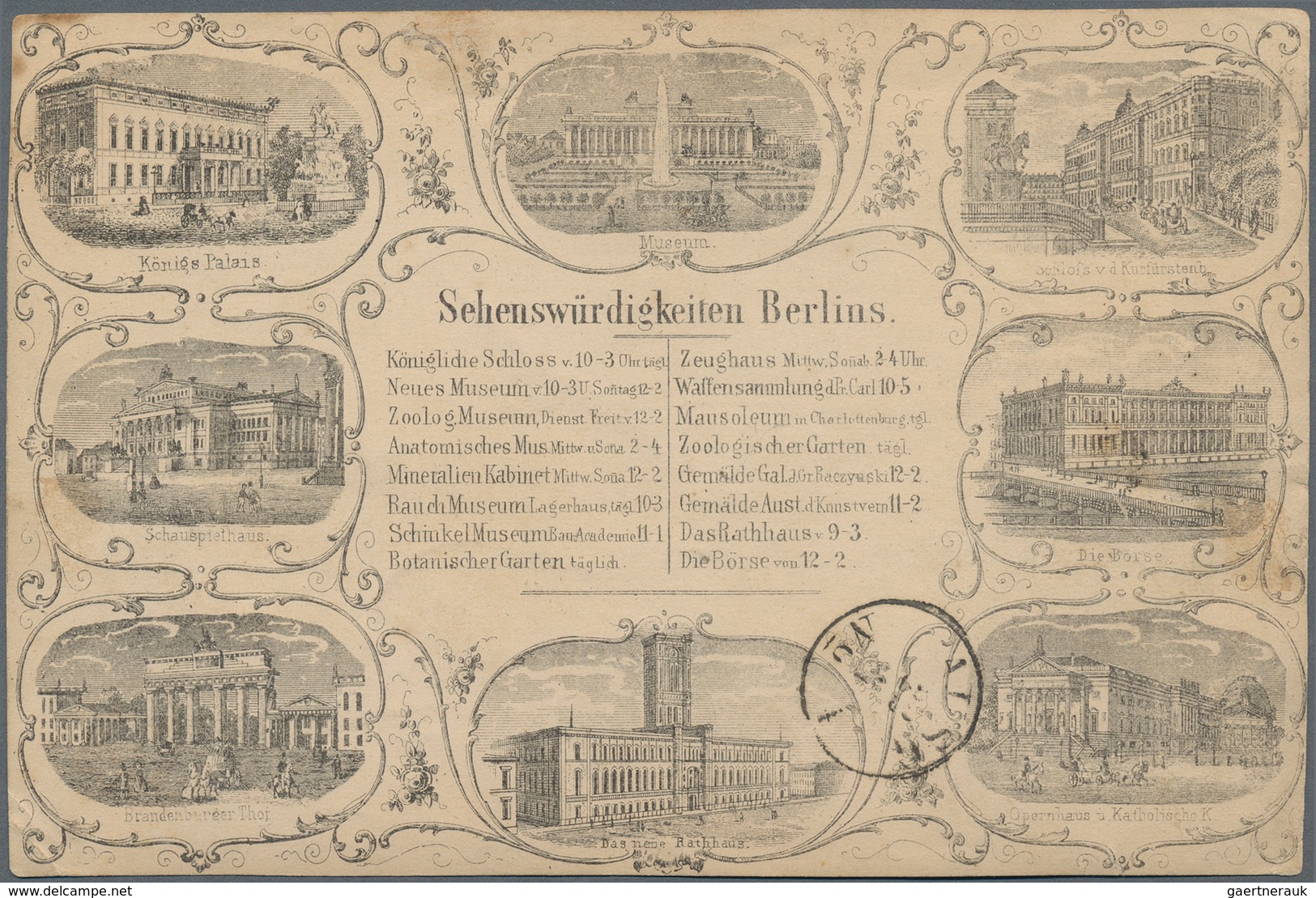 Ansichtskarten: Vorläufer: 1868, BERLIN, Sensationell Frühe Und Ungemein Attraktive Ansichtskarte Mi - Ohne Zuordnung