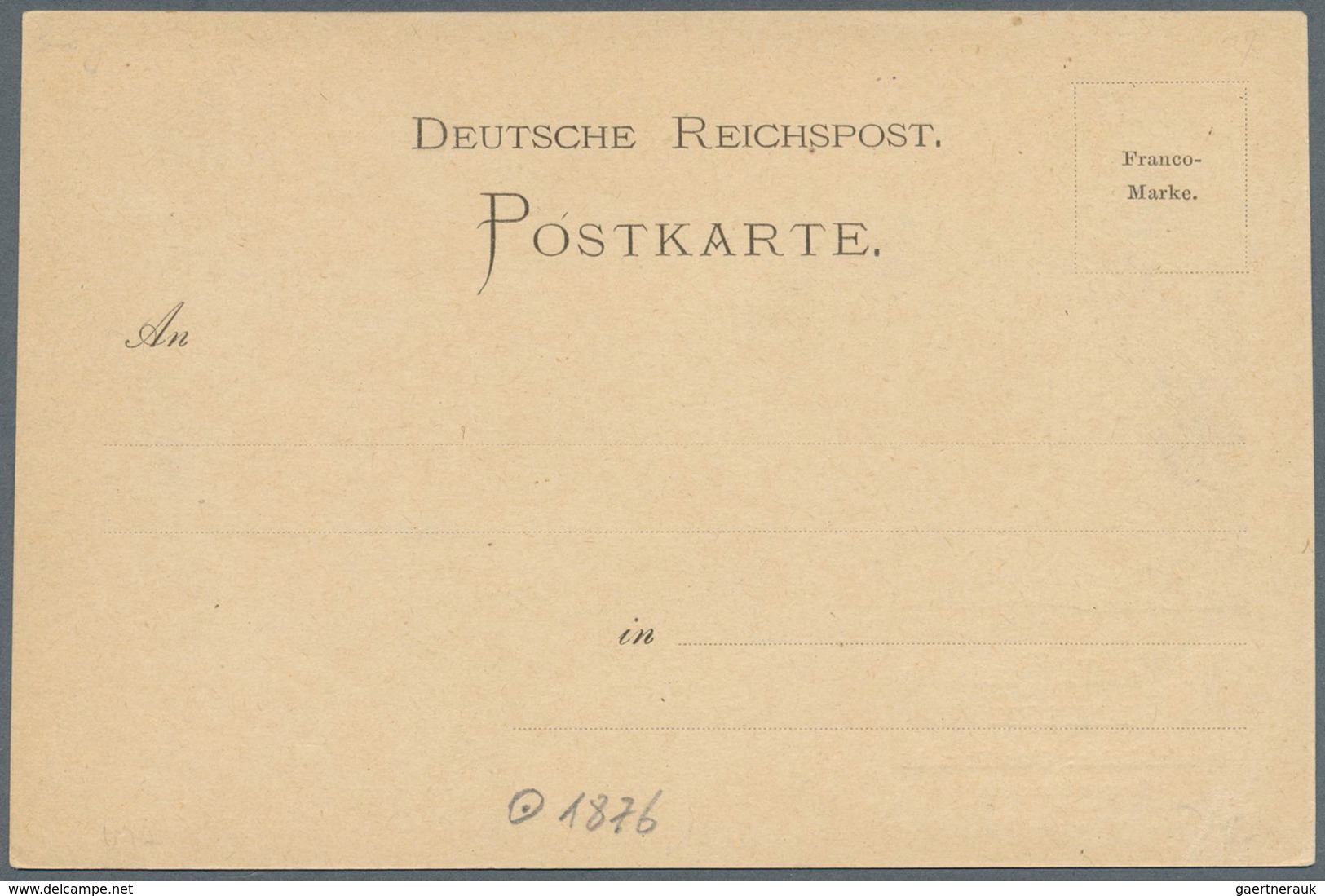 Ansichtskarten: Vorläufer: 1876 Ca., "DESDEN W. Brandt's Kunstverlag", Ungebraucht Mit Leichten Haft - Non Classés
