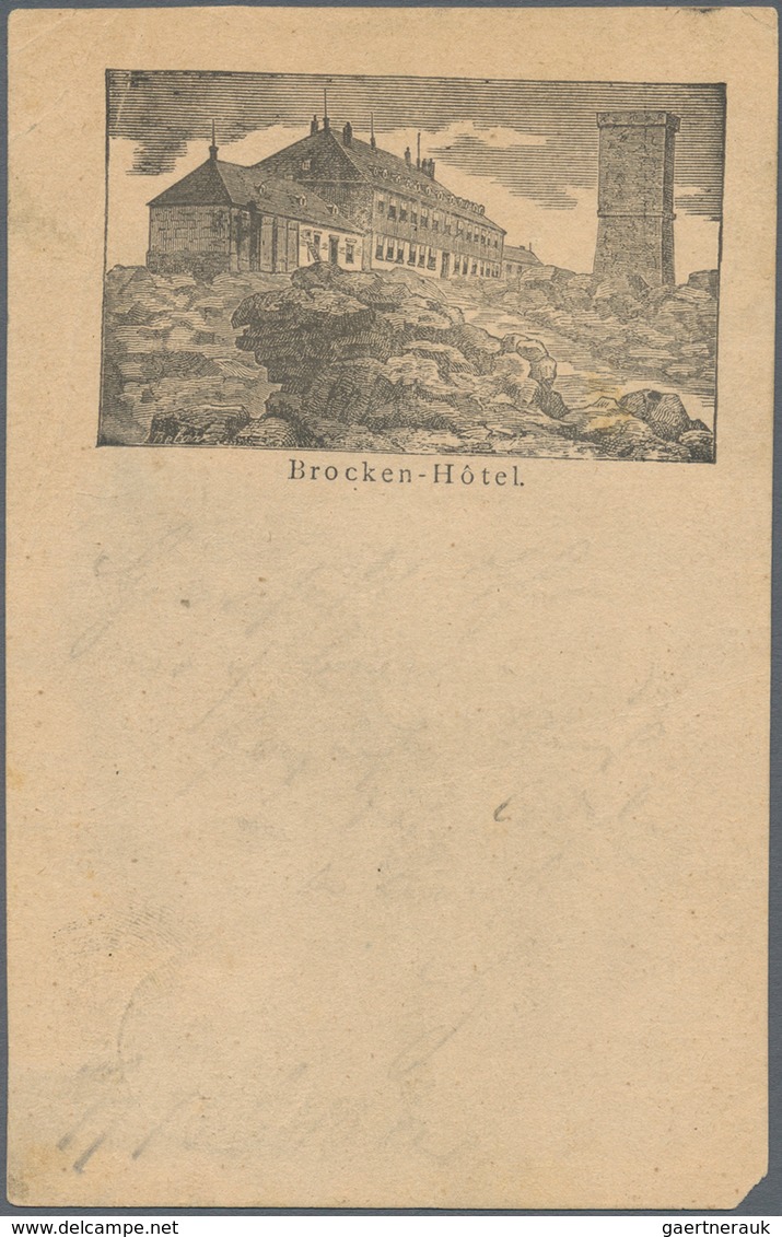 Ansichtskarten: Vorläufer: 1878, BROCKEN-HOTEL, Vorläuferkarte 5 Pf. Lila Mit K1 BROCKEN 10.7.78, Ec - Non Classés