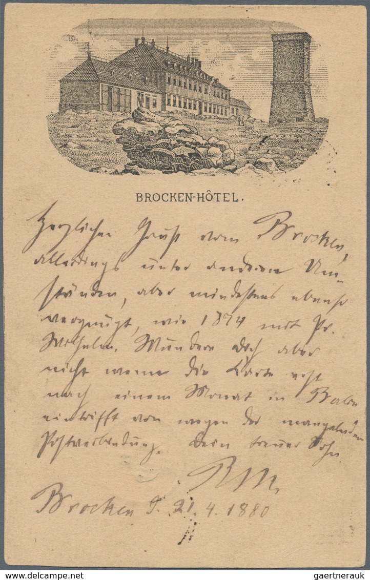 Ansichtskarten: Vorläufer: 1880, BROCKEN-HOTEL,Vorläuferkarte, Die Marke Ist Leider Entfernt, Ansons - Unclassified