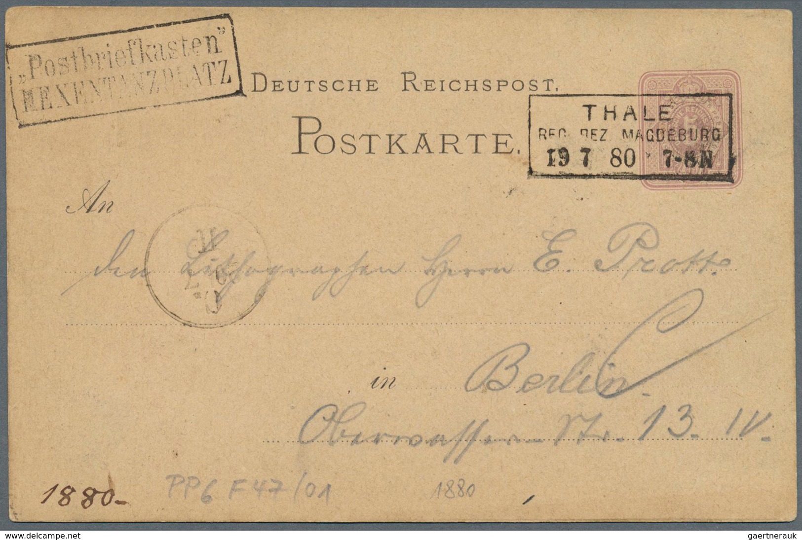 Ansichtskarten: Vorläufer: 1880, HEXENTANZPLATZ Hotel, Vorläuferkarte 5 Pf. Lila Als Privatganzsache - Non Classés