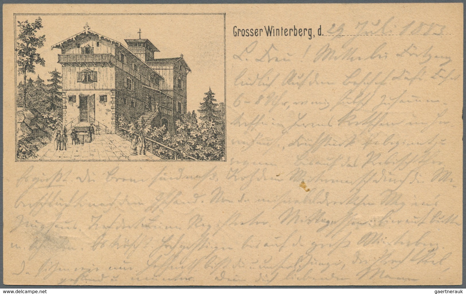 Ansichtskarten: Vorläufer: 1883, SÄCHSISCHE SCHWEIZ "Grosser Winterberg", Vorläuferkarte Mit K1 SCHA - Ohne Zuordnung