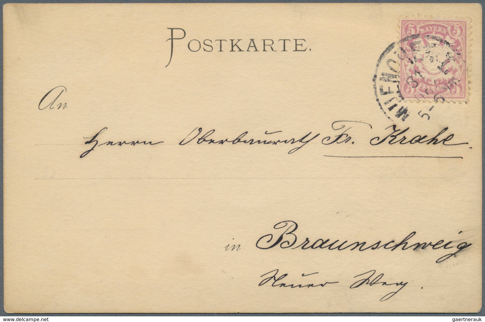 Ansichtskarten: Vorläufer: 1884 Ca., "Viel Glück Im Neuen Jahr!", Vorläuferkarte Mit K1 MUENCHEN 31. - Unclassified