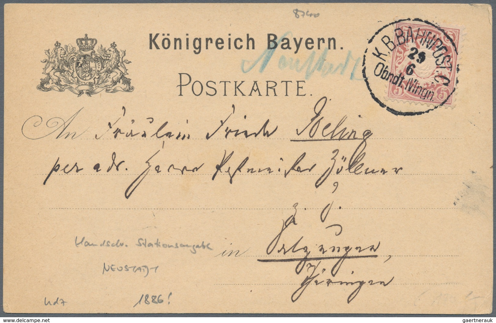 Ansichtskarten: Vorläufer: 1886, RUINE SALZBURG Bei Bad Neustadt An Der Saale, Vorläuferkarte Mit 5 - Ohne Zuordnung