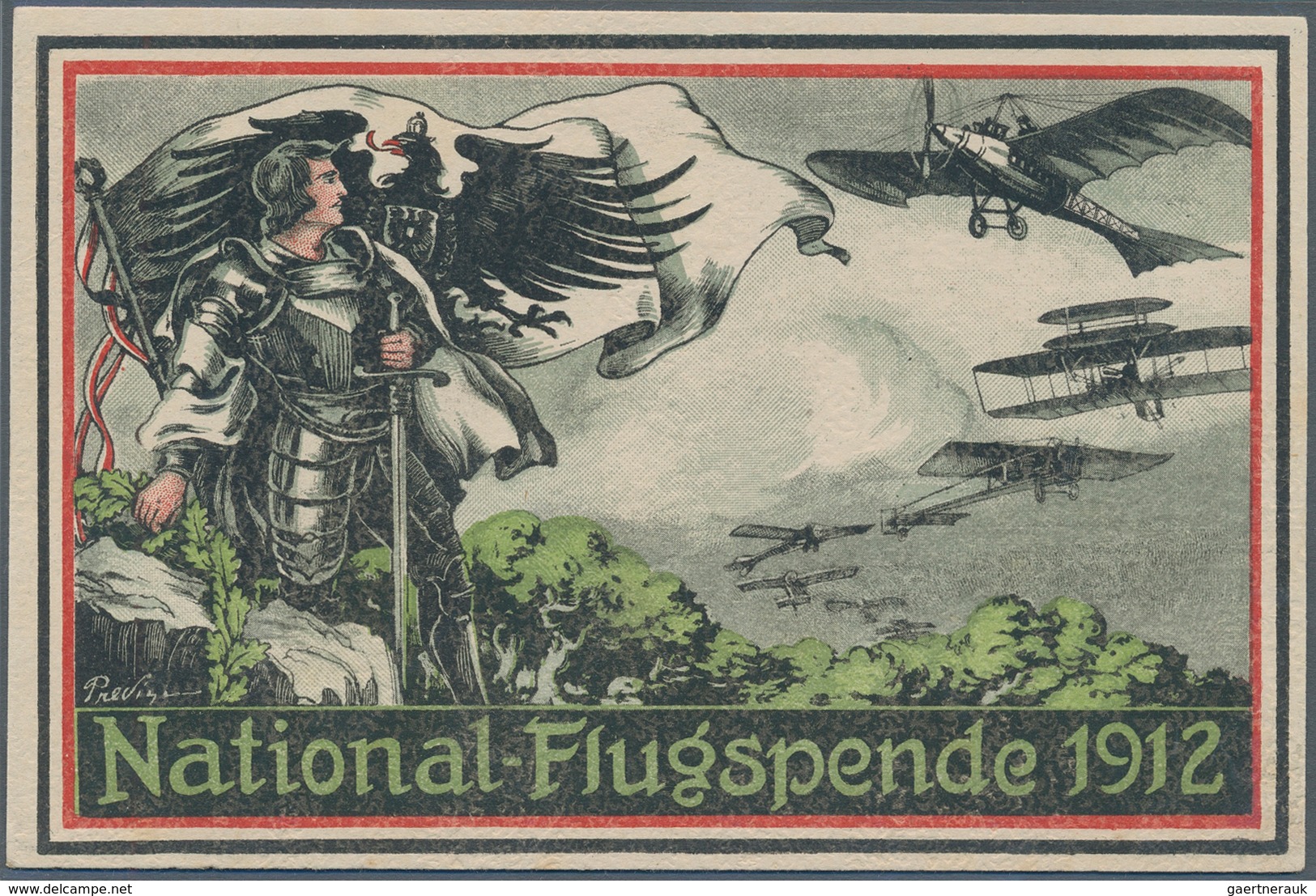 Ansichtskarten: Motive / Thematics: FLUG, "Nationale-Flugspende 1912" Prinz Heinrich Von Preußen, Ko - Other & Unclassified