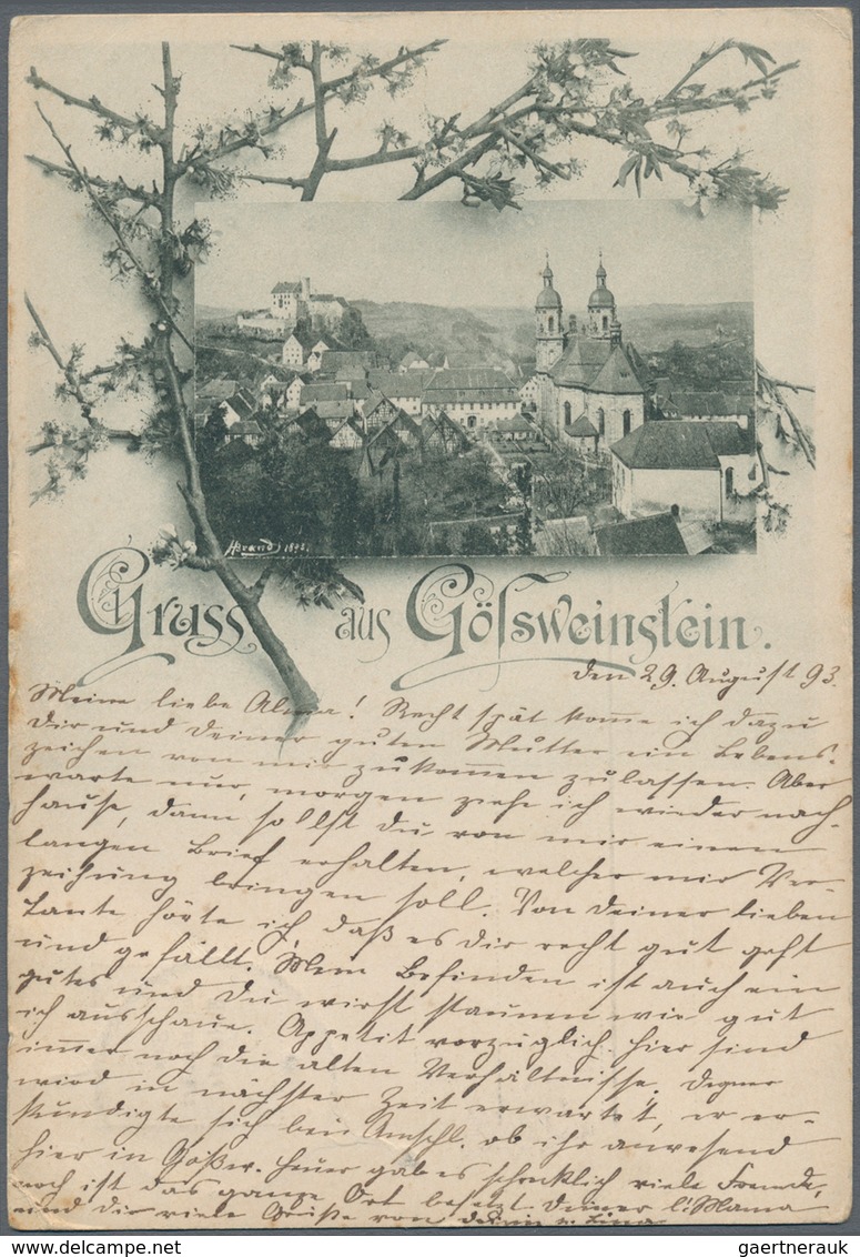 Ansichtskarten: Bayern: GÖSSWEINSTEIN (alte PLZ 8556), Frühe Karte, Postalisch Gelaufen 1896 Mit Lei - Sonstige & Ohne Zuordnung