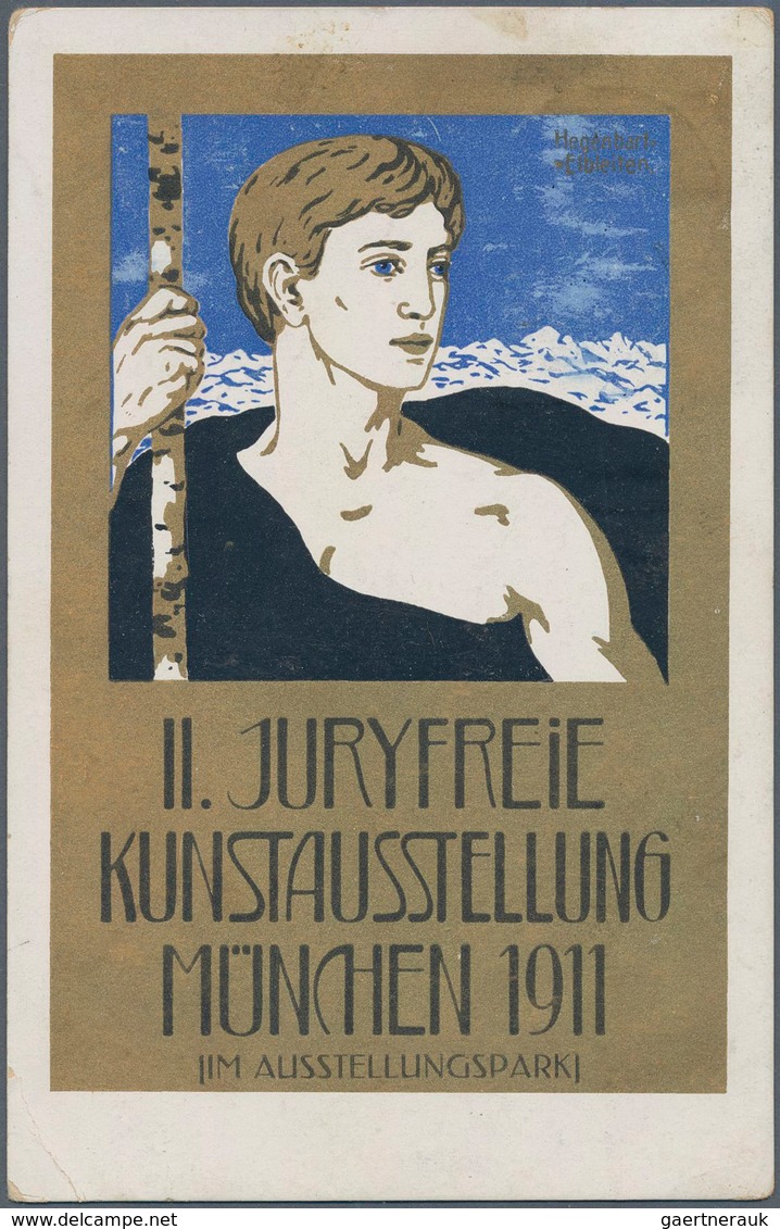 Ansichtskarten: Bayern: 1911 AK Der Kunstausstellung In München Bedarfsverwendet Nach Fiume Mit Rück - Autres & Non Classés