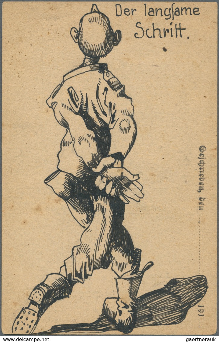 Ansichtskarten: Politik / Politics: 1914-1918, Partie Mit 18 Handgemalten Karten (meist Militärische - Personnages