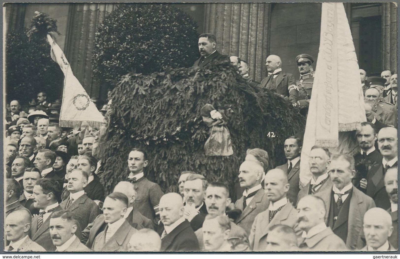 Ansichtskarten: Politik / Politics: LANDESSCHIESSEN DER EINWOHNER-WEHR BAYERN 1920, München Königspl - People