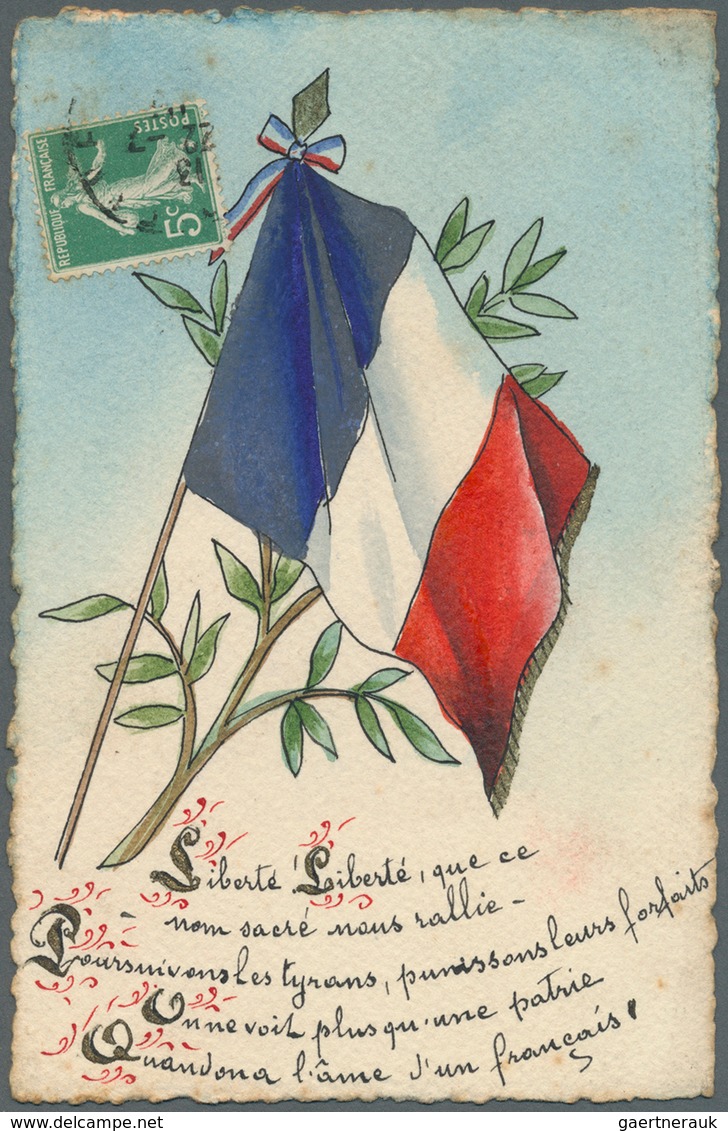 Ansichtskarten: Motive / Thematics: 1. WELTKRIEG / Flaggen, Französische Sammlung "Au Drapeau" (Die - Autres & Non Classés