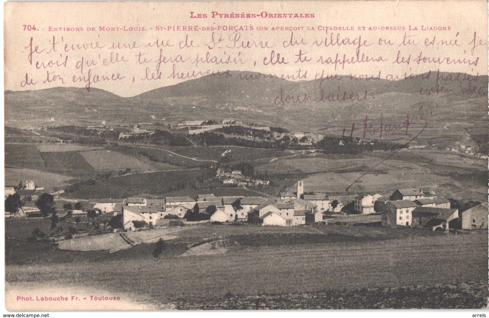 FR66 SAINT PIERRE DEL FORCATS - Labouche 704 - Vue Générale Du Village Et MONT LOUIS Et LA LLAGONE Au Dessus - Sonstige & Ohne Zuordnung