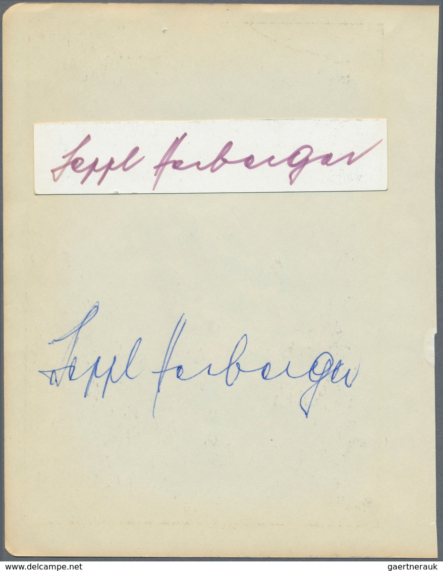 Ansichtskarten: Motive / Thematics: AUTOGRAPHEN / FUSSBALL, Vier Original-Unterschriften Von Sepp HE - Other & Unclassified