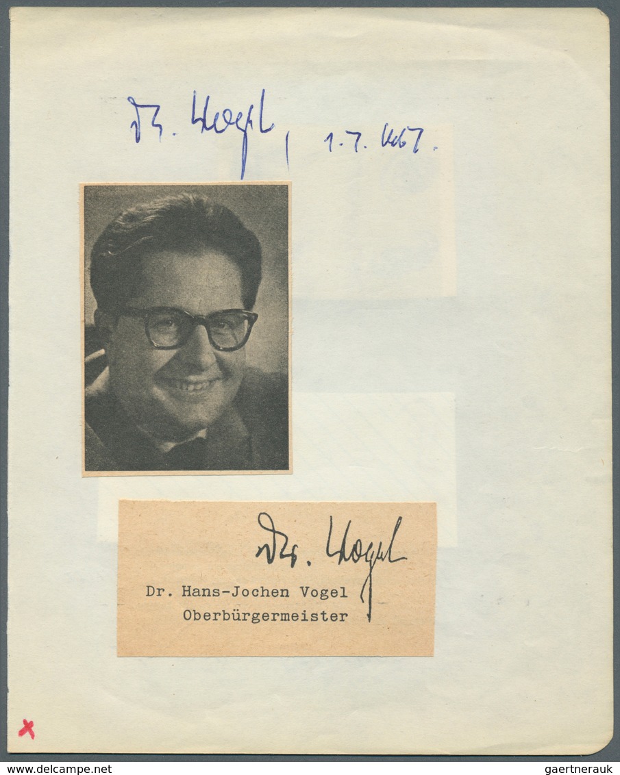 Ansichtskarten: Motive / Thematics: AUTOGRAPHEN / POLITIK, Original-Unterschriften Franz-Josef Strau - Other & Unclassified