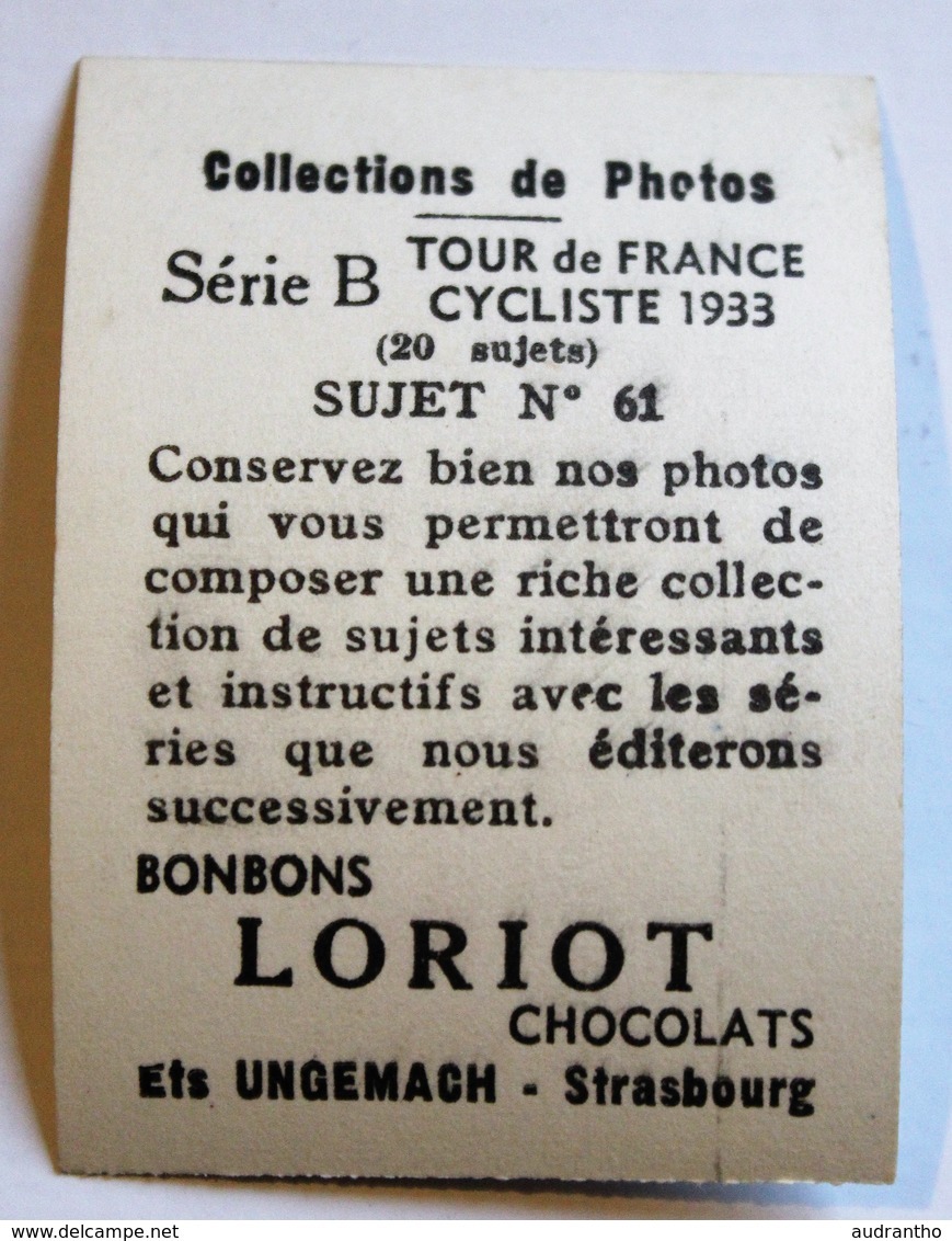 Belle Chromo Photo Cyclisme Tour De France 1933 Cycliste Eugène Le Goff Loriot Ets Ungemach Strasbourg - Radsport