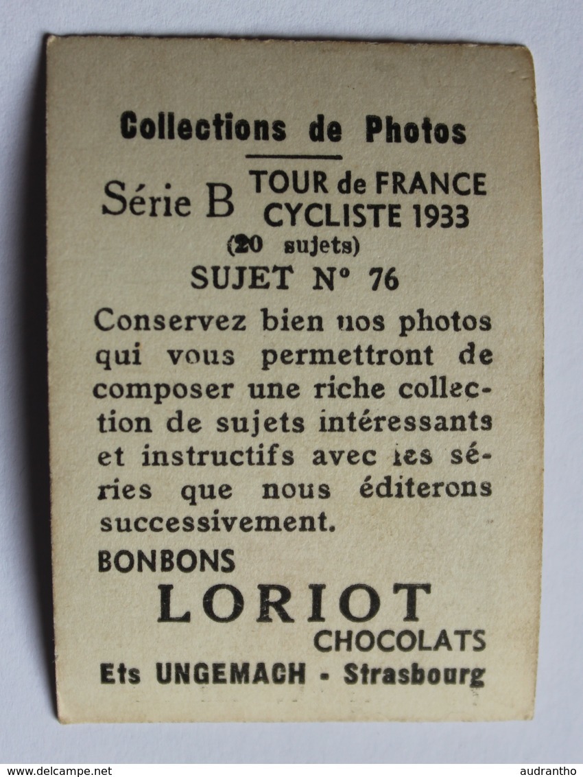 Belle Chromo Photo Cyclisme Tour De France 1933 Cycliste Georges Lemaire Chocolats Loriot Ets Ungemach Strasbourg - Cyclisme