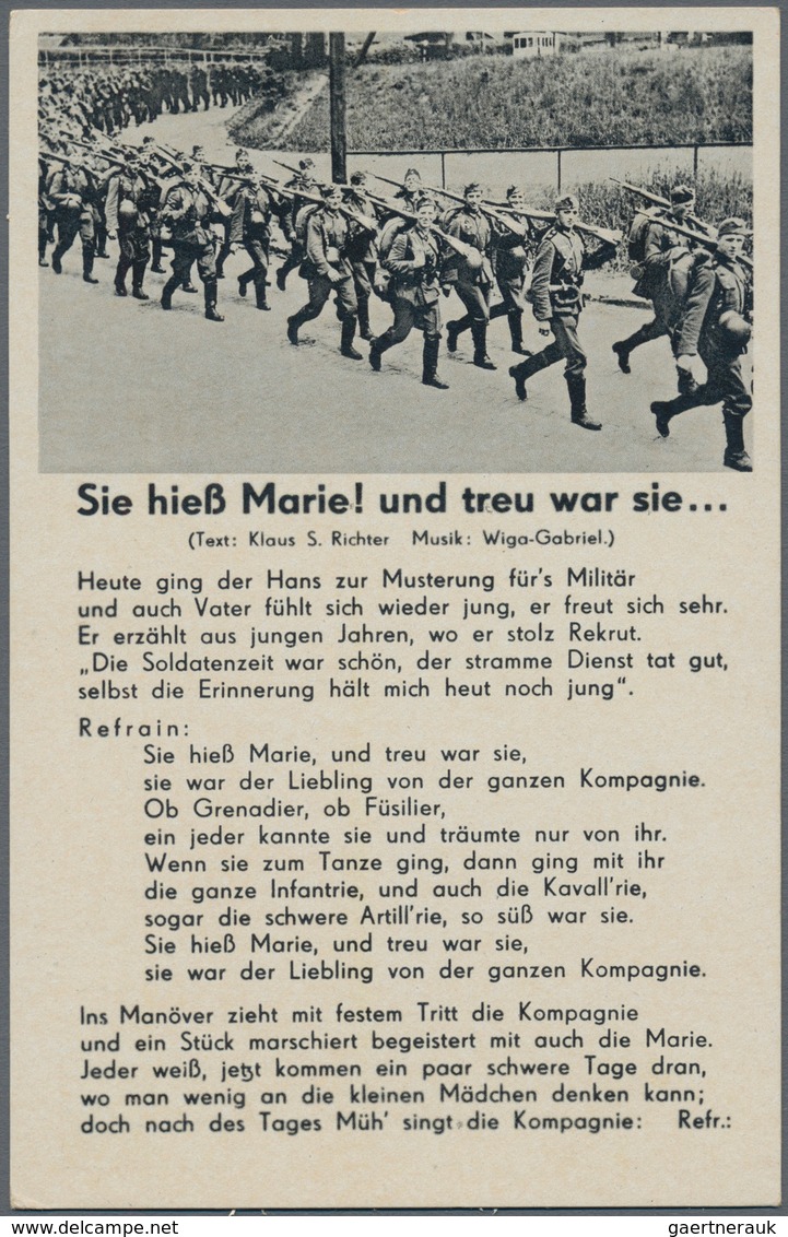 Ansichtskarten: Motive / Thematics: MUSIK / LIEDER, Eine üppige Sammlung Mit 260 Liederkarten, Dabei - Other & Unclassified