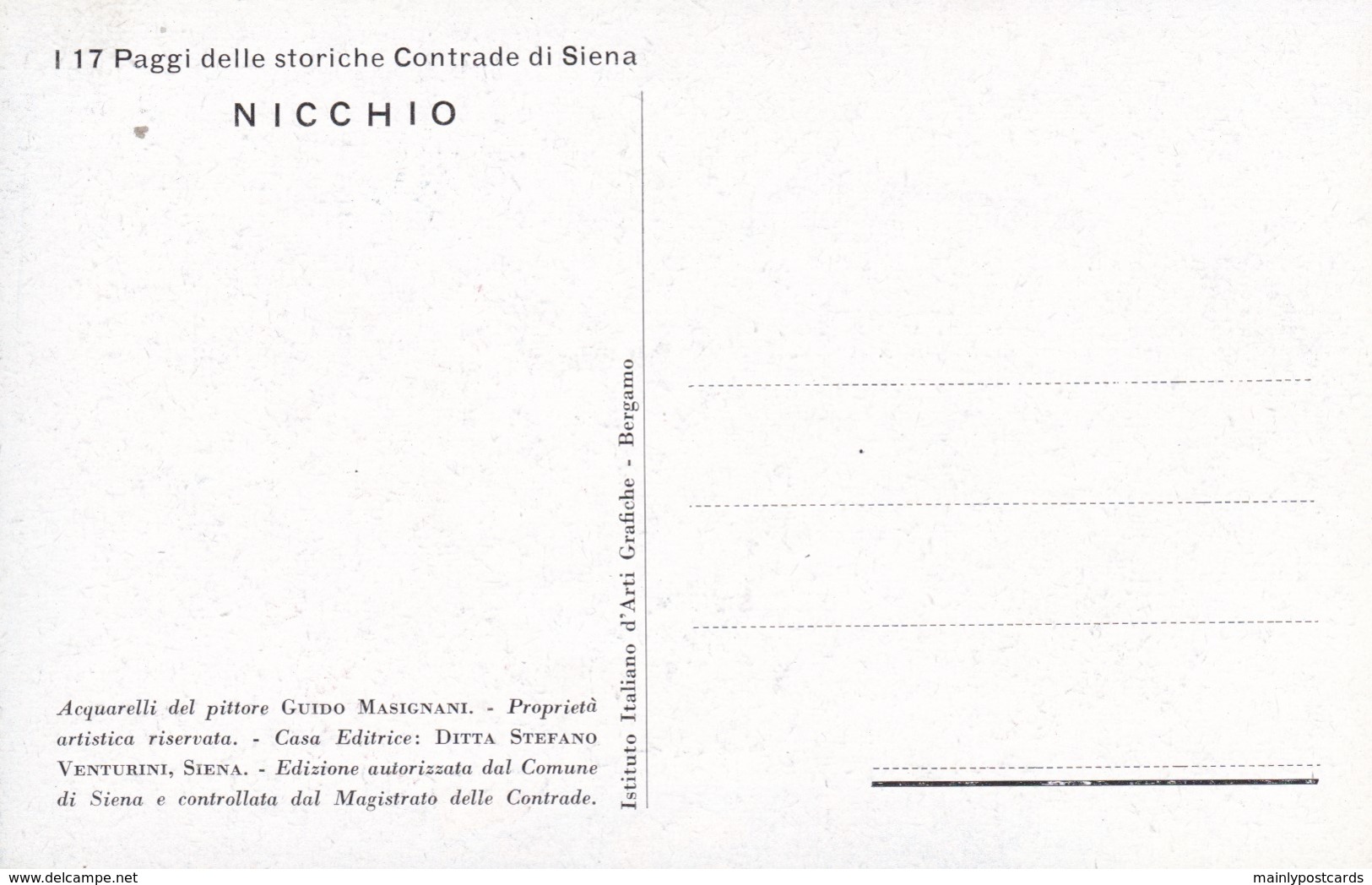 AQ11 Paggi Delle Storiche Contrade Di Siena, Nicchio By Guido Masignani - Siena