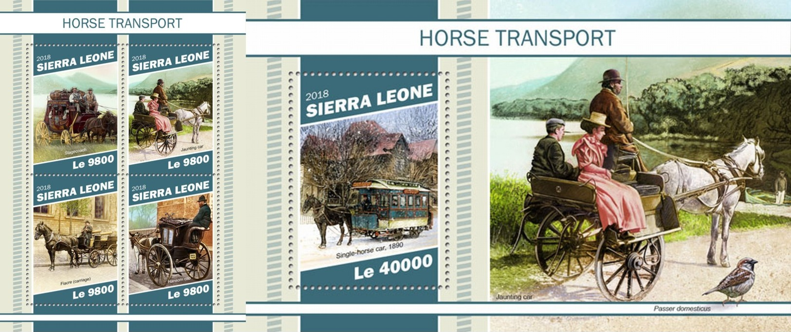 Z08 SRL181112ab SIERRA LEONE 2018 Horse Transport MNH ** Postfrisch Set - Sierra Leone (1961-...)