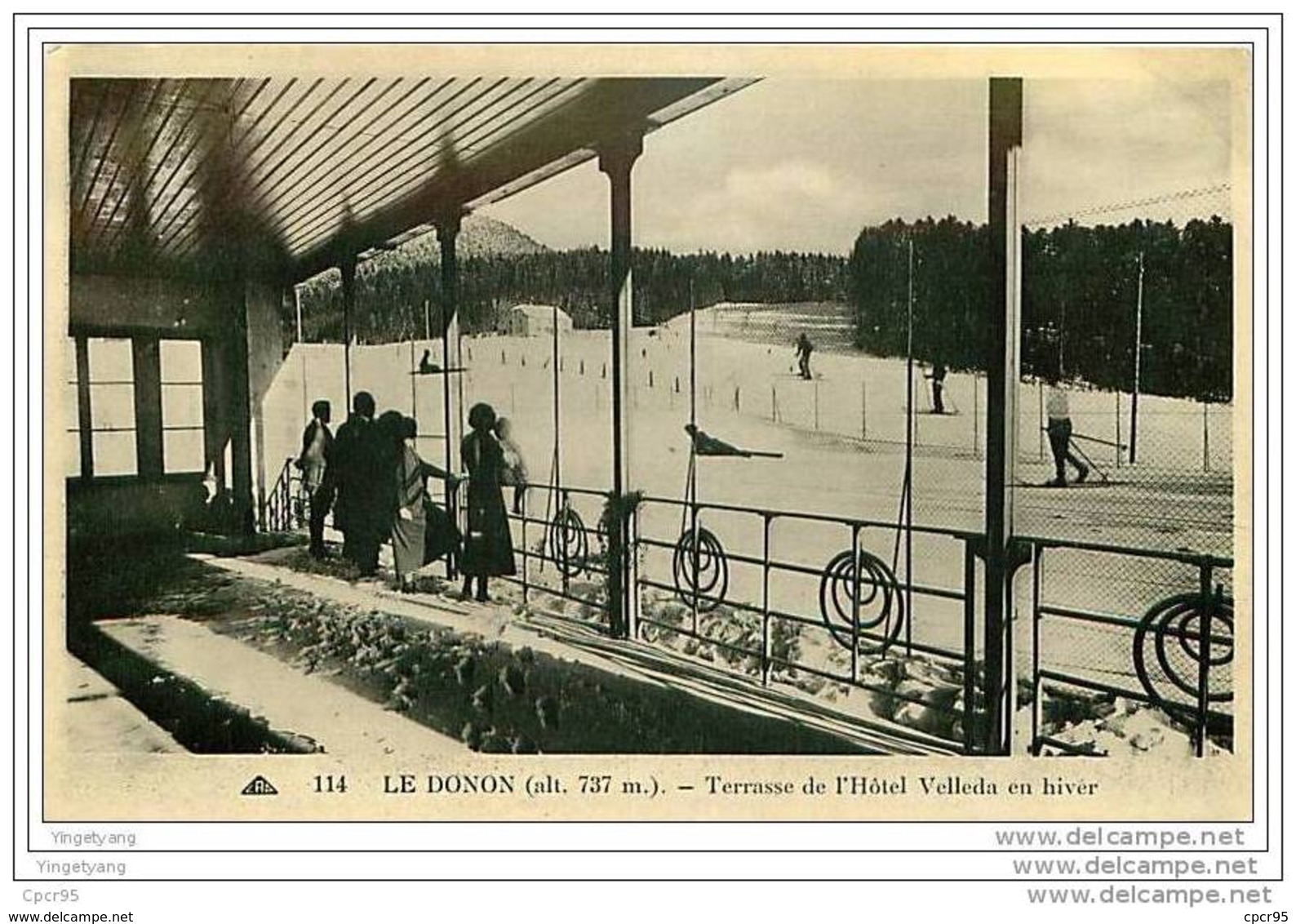 68.LE DONON.TERRASSE DE L'HOTEL VELLEDA EN HIVER - Autres & Non Classés