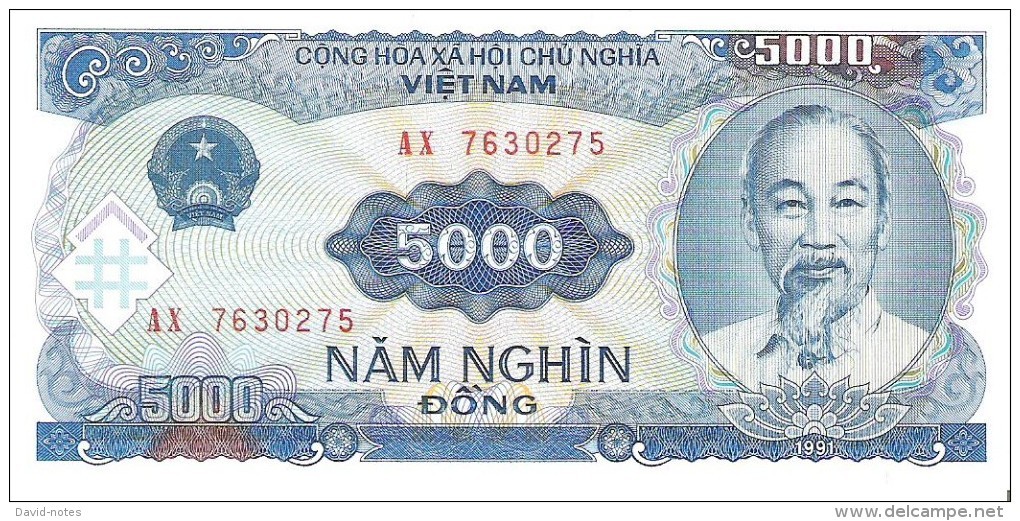 Vietnam - Pick 108 - 5000 Dong 1991 - Unc - Viêt-Nam