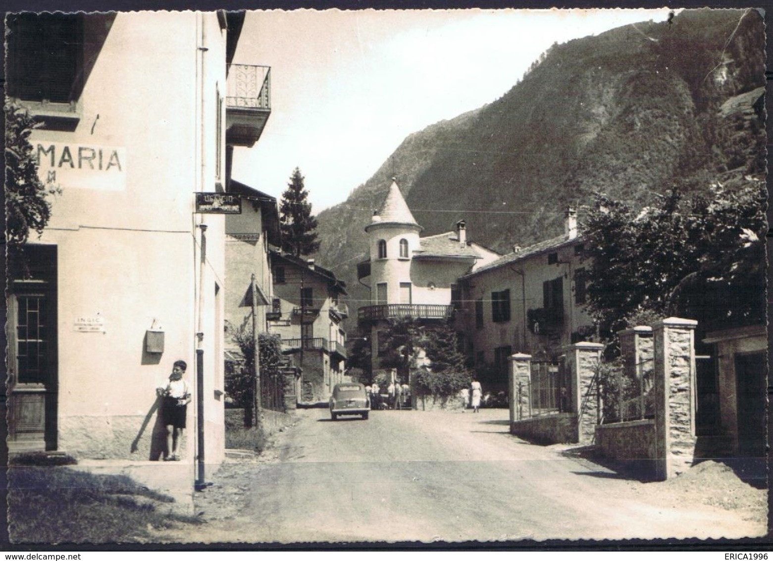 CARTOLINA - CV1021 TORRE DI S. MARIA (Sondrio SO) Valmalemco, Veduta Interno Paese, FG, Viaggiata 1955, - Sondrio