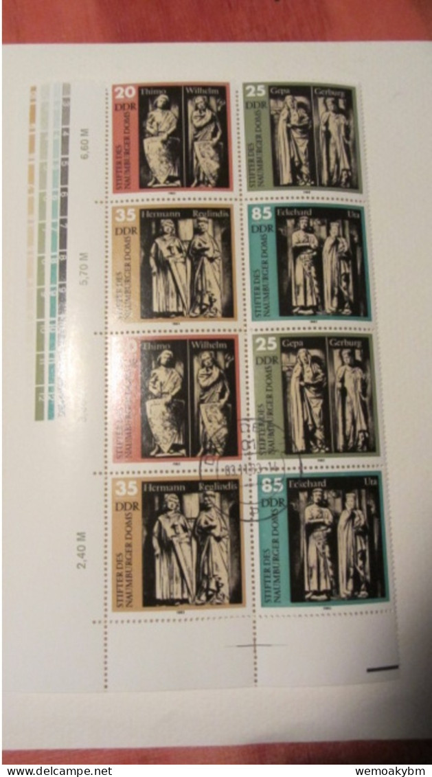 DDR: 2 Briefmarken-Zdr 20/25/35/85 Pf "Stifter Des Naumburger Doms" 1x Postfr.,1x Gest. DRESDEN 03.11.83  Knr: 2808/11 - Autres & Non Classés