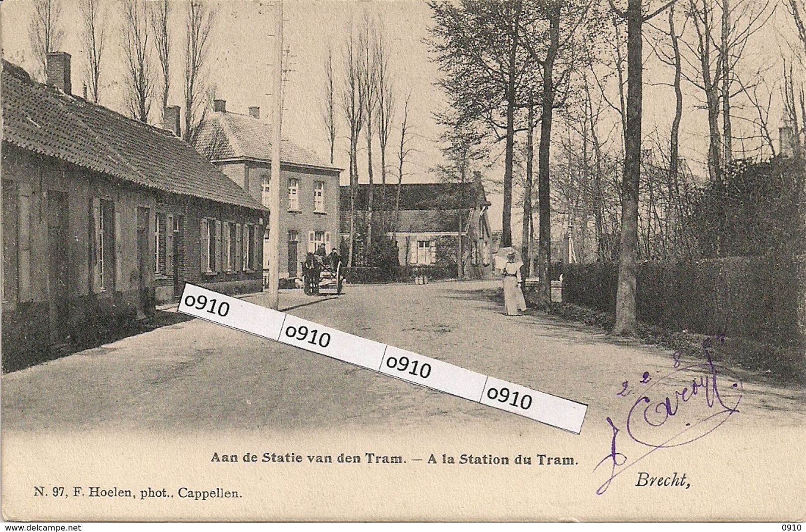 BRECHT "AAN DE STATIE VAN DEN TRAM-A LA STATION DU TRAM" HOELEN NR 97 TYPE 3 -21.05.1904 - Brecht