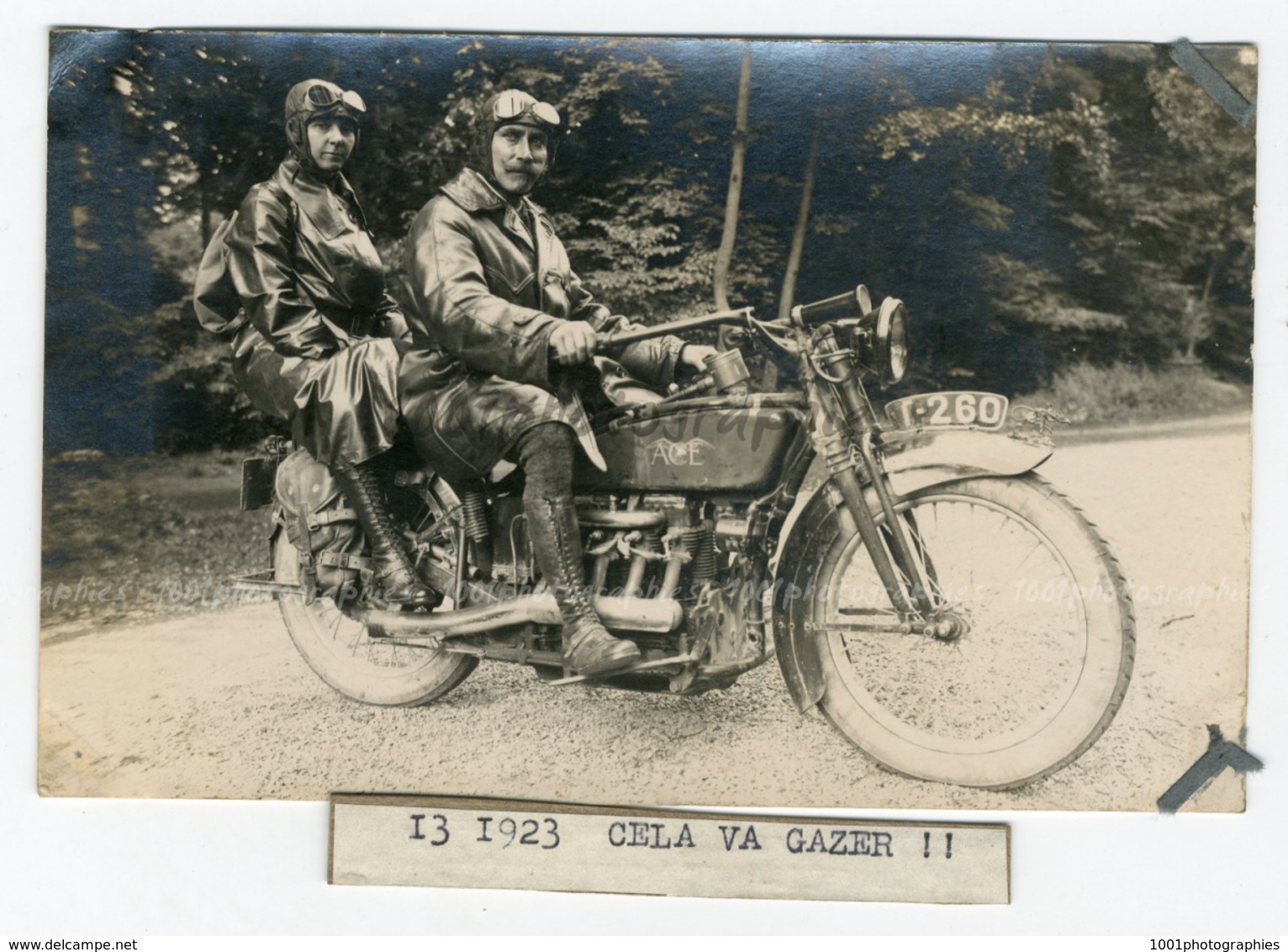 Moto, Photo-Carte, La Famille Lamote Au D&eacute;part D&#039;une Course  Une Moto ACE ACE Motor Corporation (aussi Connu - Autres & Non Classés