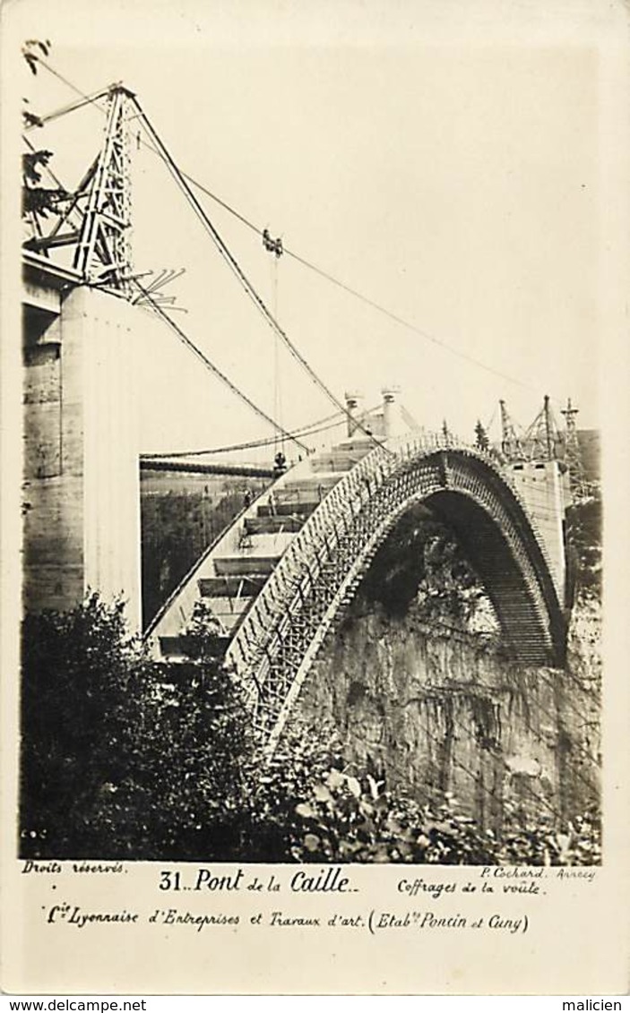 Haute Savoie -ref-C314- Allonzier - Cruseilles - Carte Photo Pont De La Caille - Cie Lyonnaise De Travaux D Art - - Autres & Non Classés