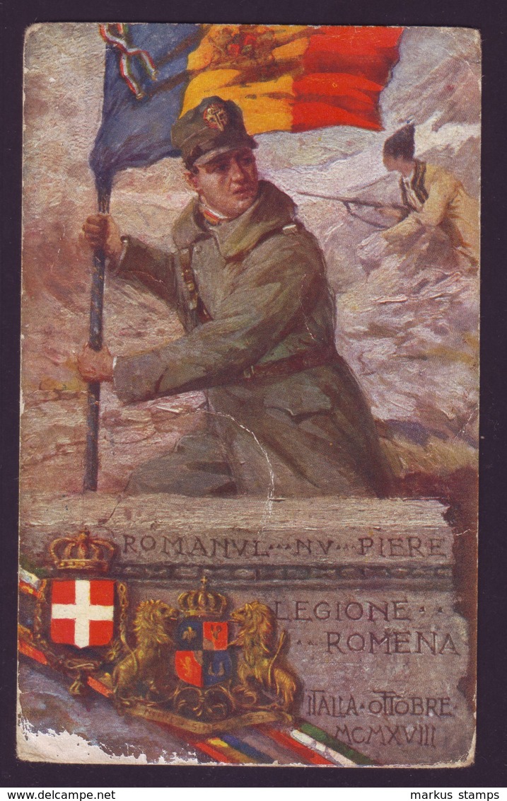 1918 Romanian Legion In Italy Military Postcard, WW1 Volunteer Brigade - Patriottiche