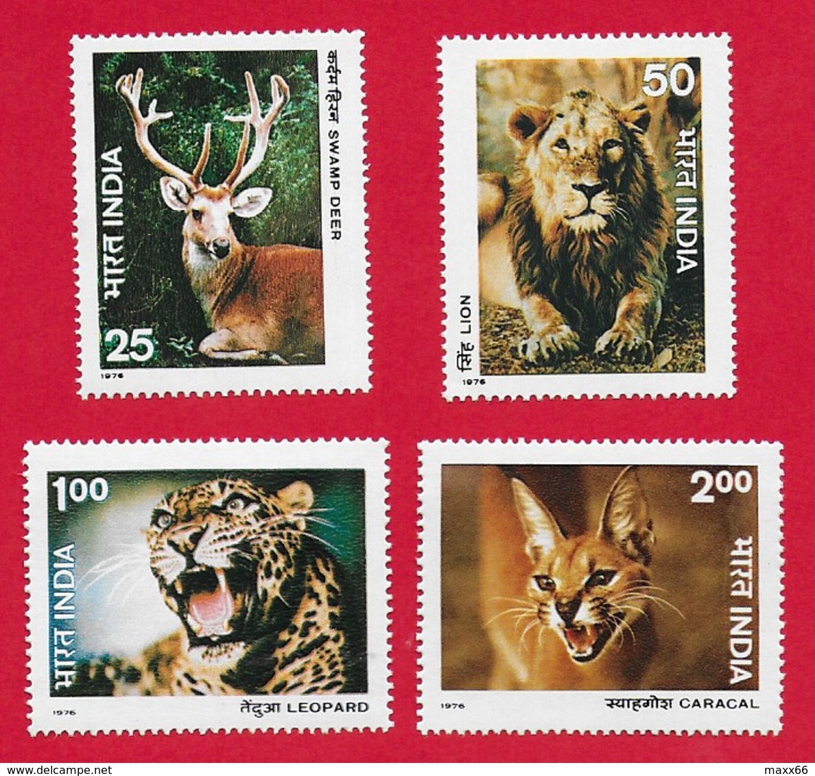 INDIA MNH - 1976 Indian Wildlife - Vari P - Michel IN 691 - 694 - Nuovi
