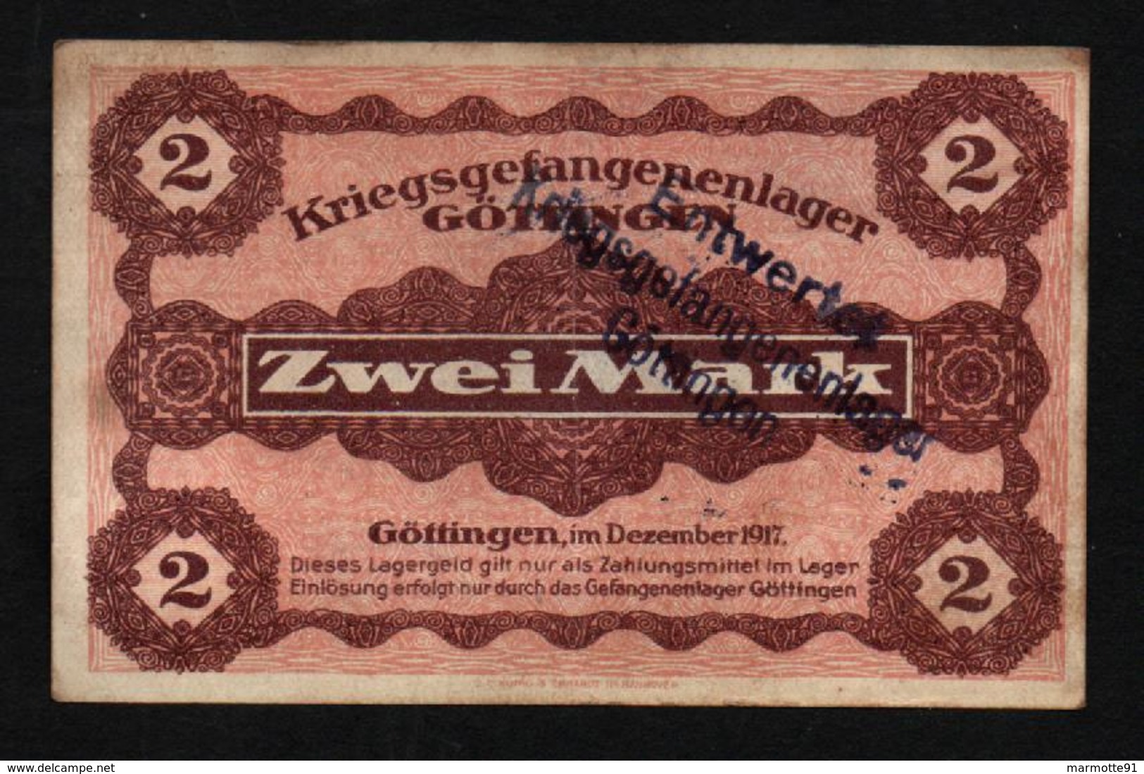 GEFANGENENLAGER GELD LAGERGELD BILLET CAMP GOTTINGEN PRISONNIER ALLEMAGNE KG POW GUERRE 1914 1918 - Autres & Non Classés