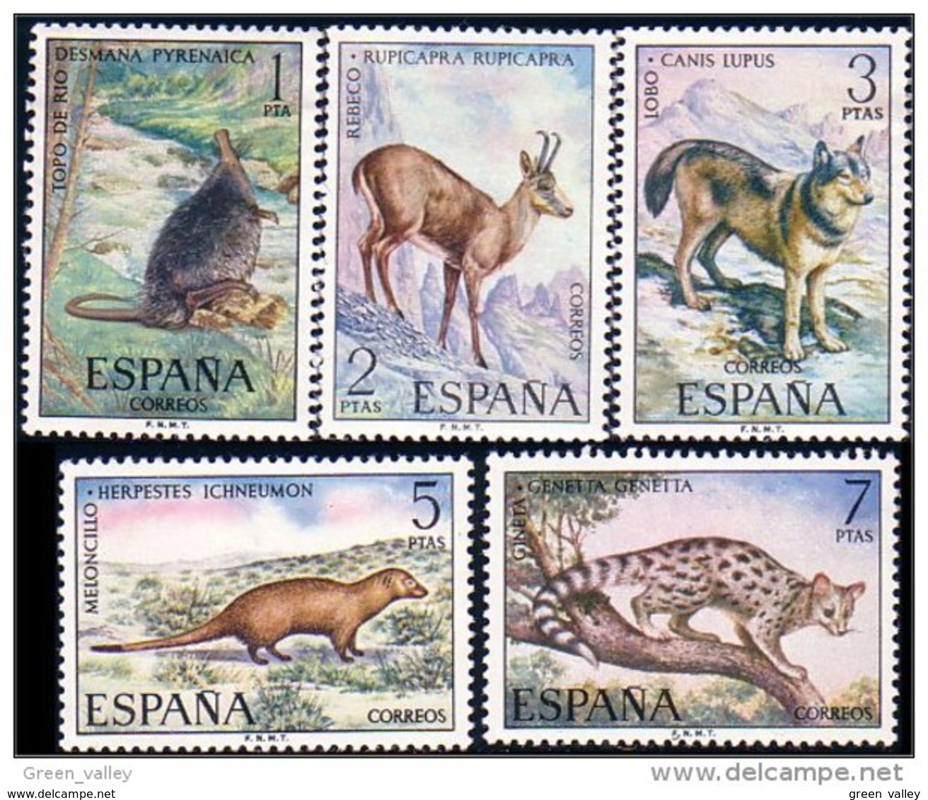 326 Espagne Mongoose Mangouste Chamois Wolf Loup Mole Taupe Genet Genette MNH ** Neuf SC (ESP-80) - Other & Unclassified