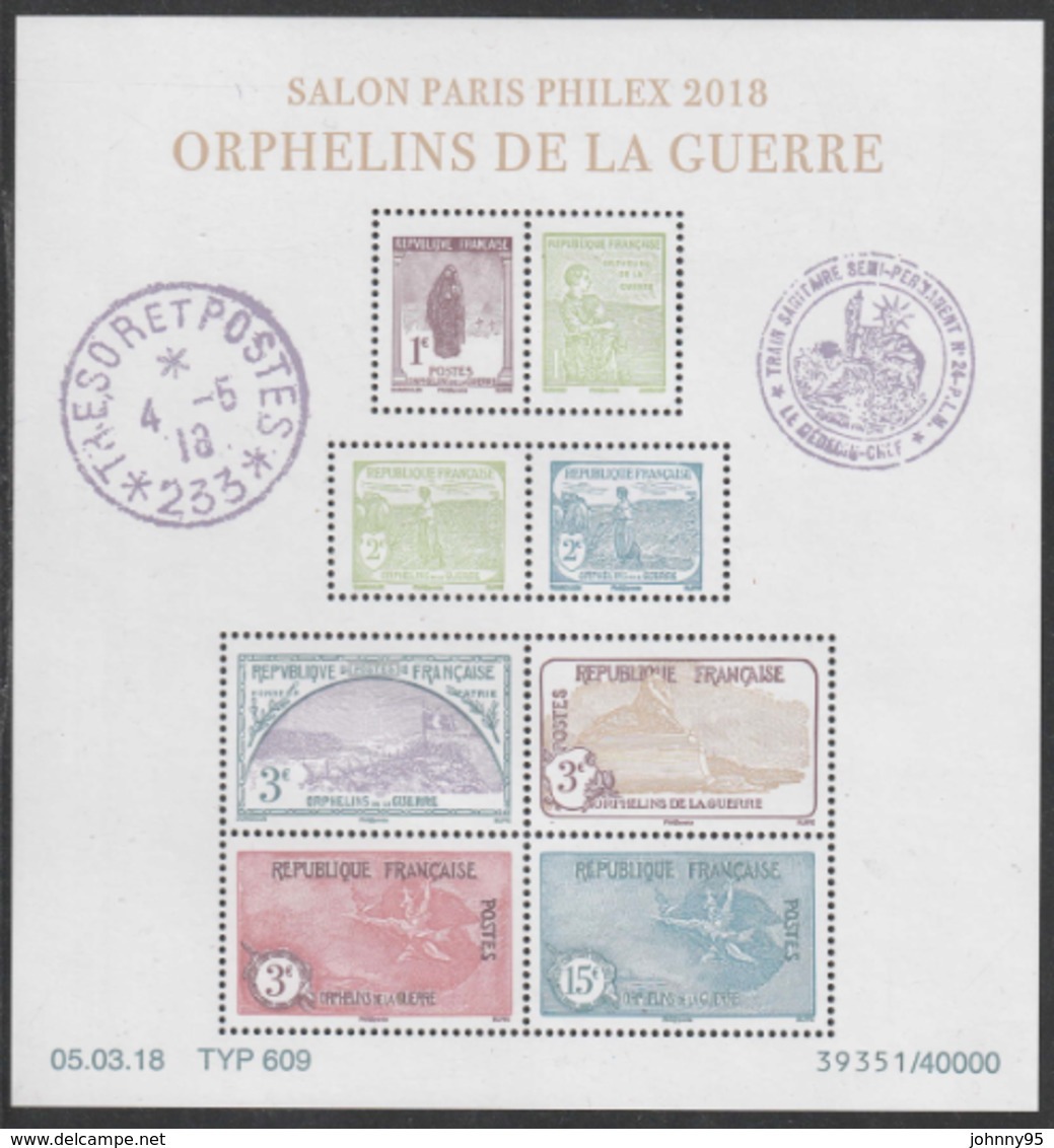 Année 2018 - Feuillet N° F5226 - Salon Paris-Philex 2018 : Orphelins De La Guerre - Mint/Hinged