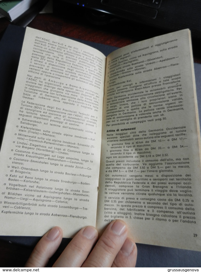 8F) BUON VIAGGIO IN GERMANIA GERMANY TURISMO SENZA DATA MA ANNI 50 CON CARTA GEOGRAFICA - Dépliants Turistici