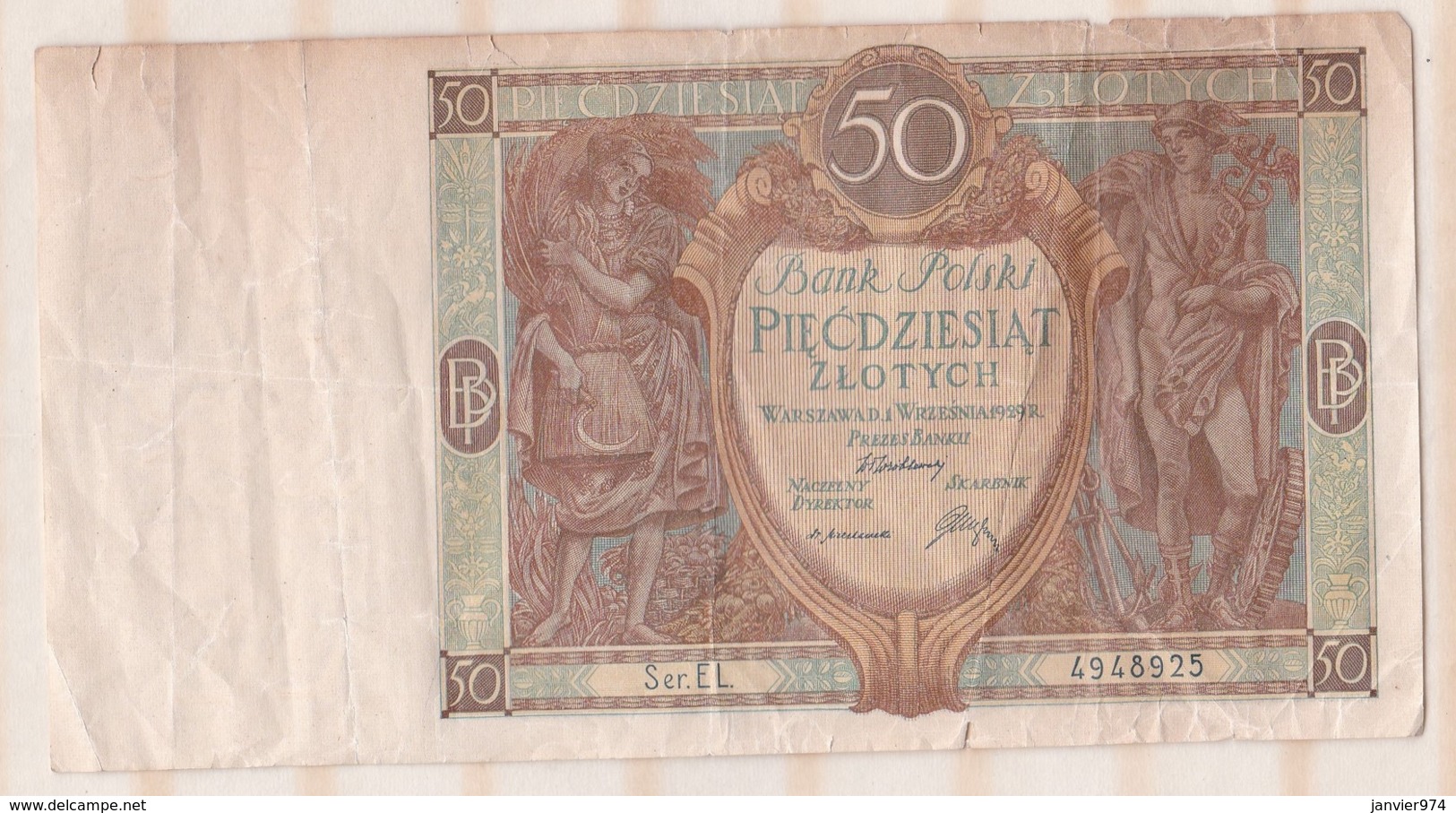 Pologne 50 Zlotych 1 Septembre 1929 - Polonia