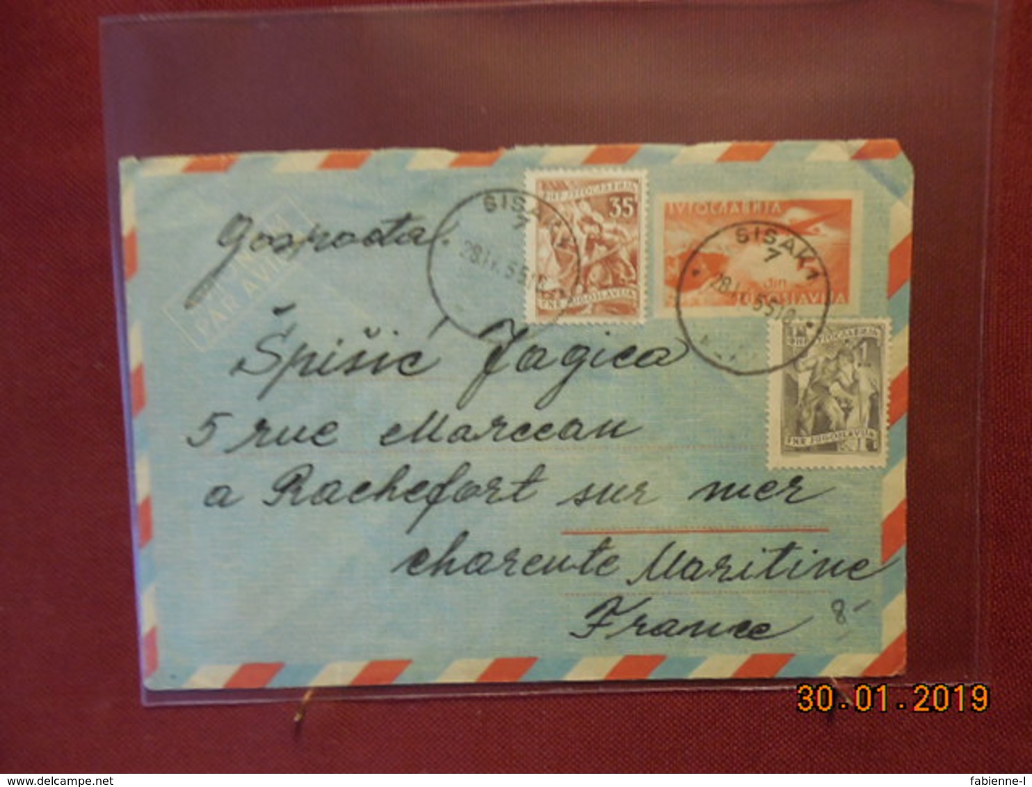 Lettre Entier Postal De Yougoslavie Pour La France De 1955 - Storia Postale