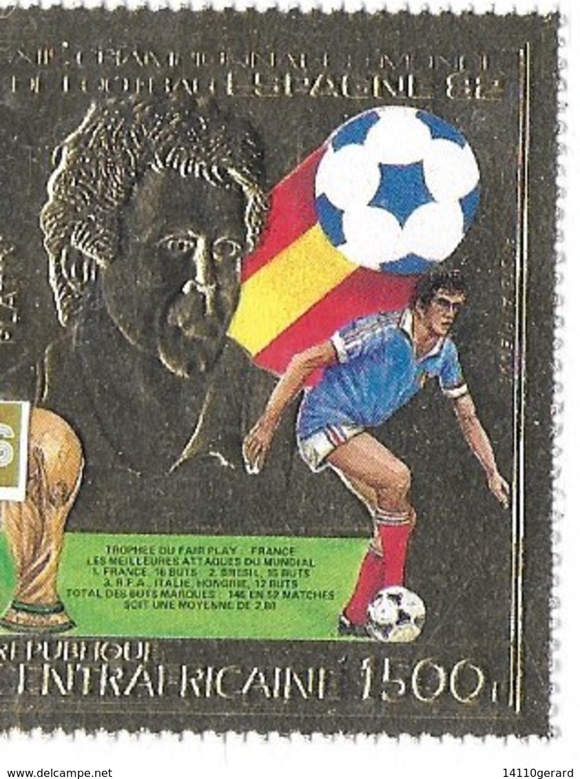 COUPE DU MONDE DE FOOTBALL ESPAGNE 1982 Republique  CENTRAFRICAINE  FEUILLE D'OR - 1982 – Espagne