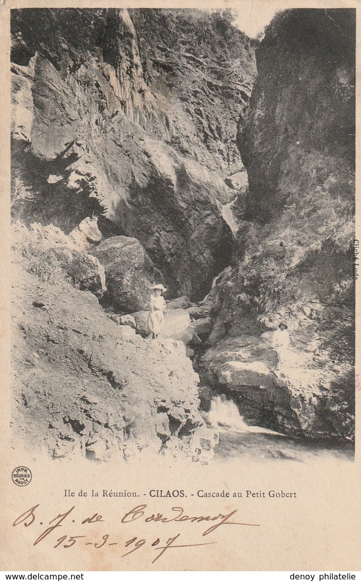 Ile De La Réunion - Cascade Au Petit Gobert - Cliche Luda Ecrite 1907 - Autres & Non Classés