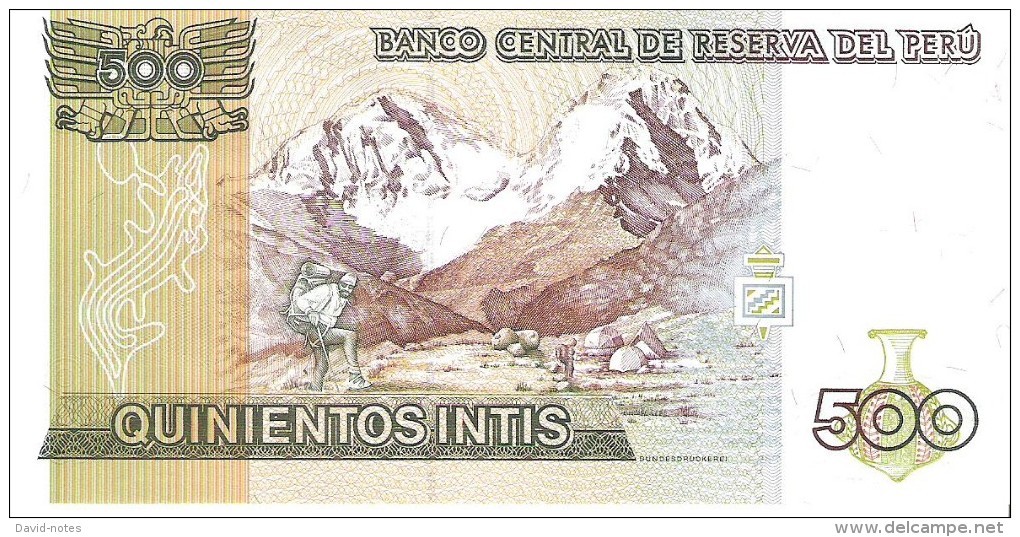 Peru - Pick 134 - 500 Intis 1987 - Unc - Pérou