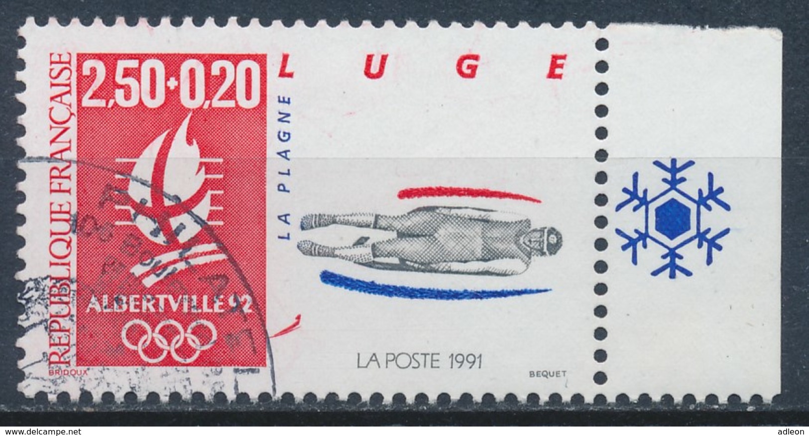 France - J.O D'Hiver Albertville 92 - Luge YT 2679a Obl. (issu Du Bloc N°14) - Oblitérés