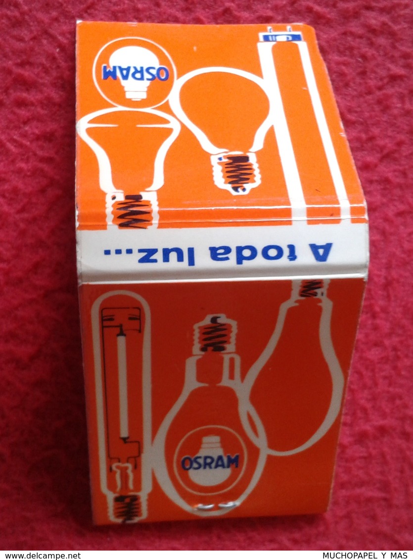 ANTIGUA CAJA DE CERILLAS MATCHBOX LIGHTBULB BOMBILLA LAMPE AMPOULE LUZ ENERGÍA LIGHT BULB BOMBILLAS OSRAM ALLUMETTES VER - Cajas De Cerillas (fósforos)