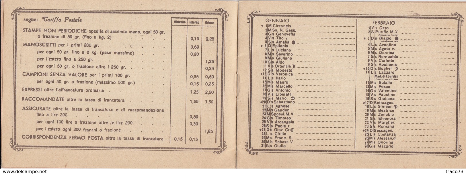 CALENDARIO POSTALE PUBBLICITARIO  /  BUONE FESTE ED AUGURI - 1935 _ Litografia Felice GILI - Torino - Formato Piccolo : 1921-40