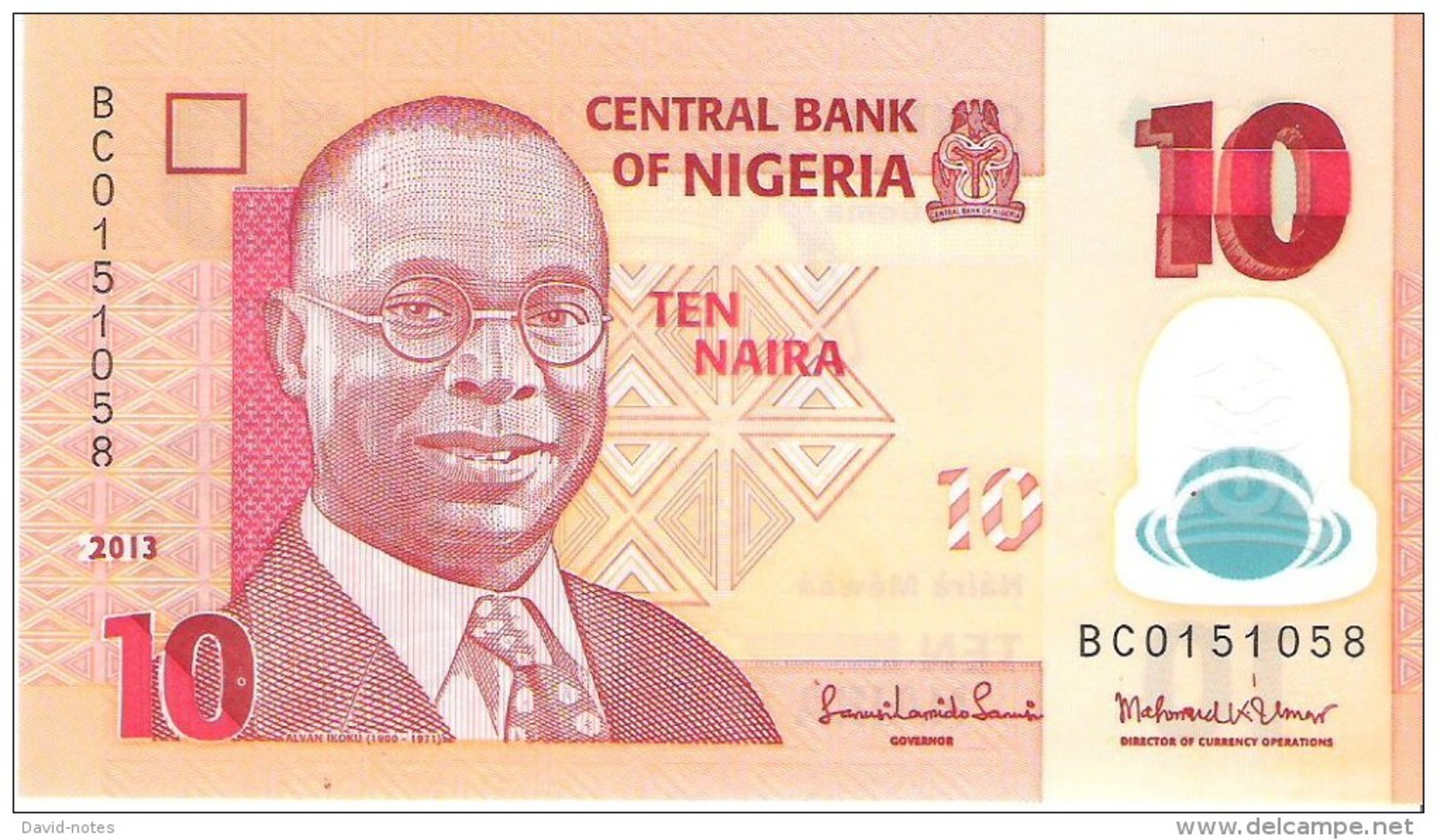 Nigeria - Pick 39d - 10 Naira 2013 - Unc - Nigeria