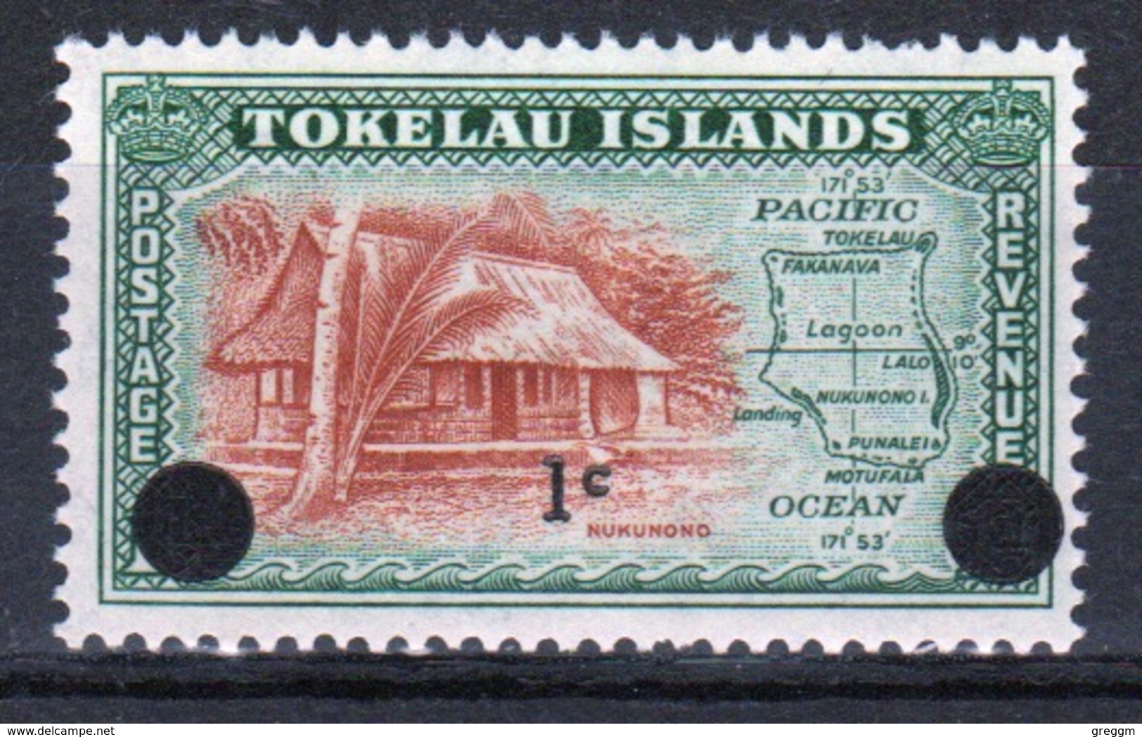 Tokelau 1967 Single 1c Overprinted On Definitive Stamp - Tokelau