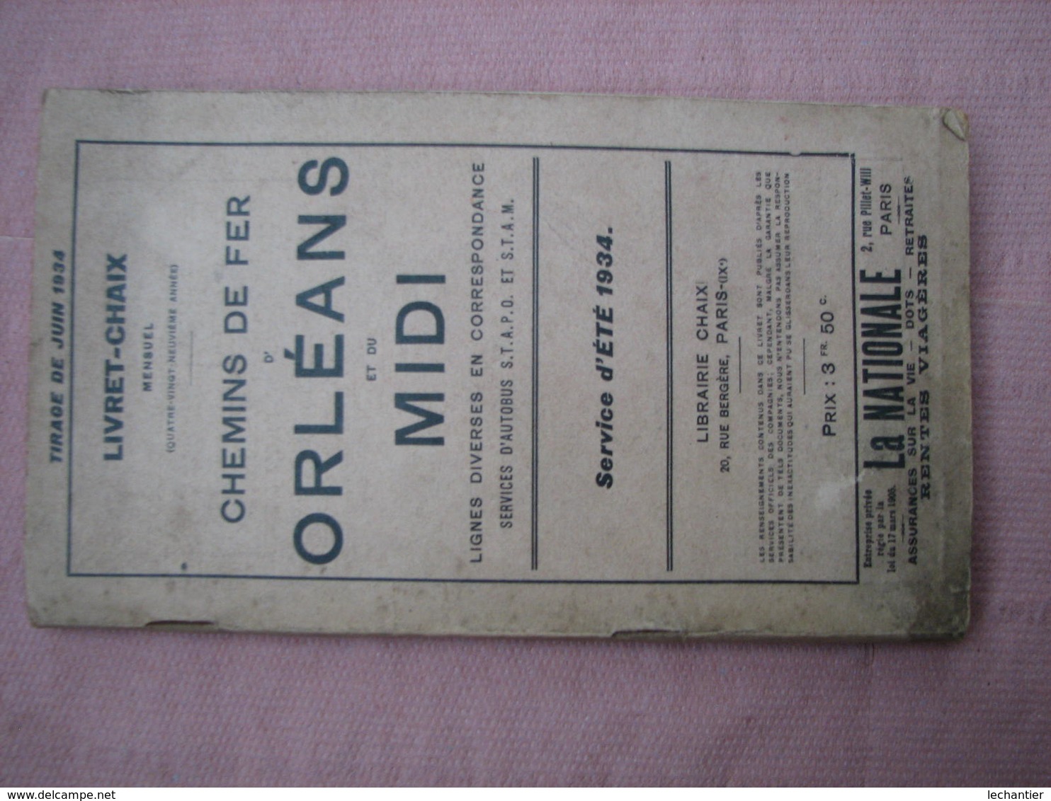 Guide Des CHEMINS De FER  ORLEANS Et Du MIDI été 1934  272 Pages 125X220  TBE - Railway