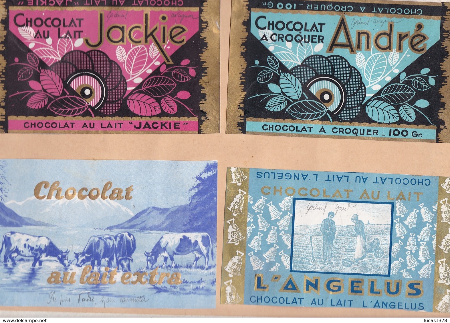 MAGNIFIQUE COLLECTION DE 37 ETIQUETTES ANCIENNES EMBALLAGE DE CHOCOLAT / RARE - Autres & Non Classés