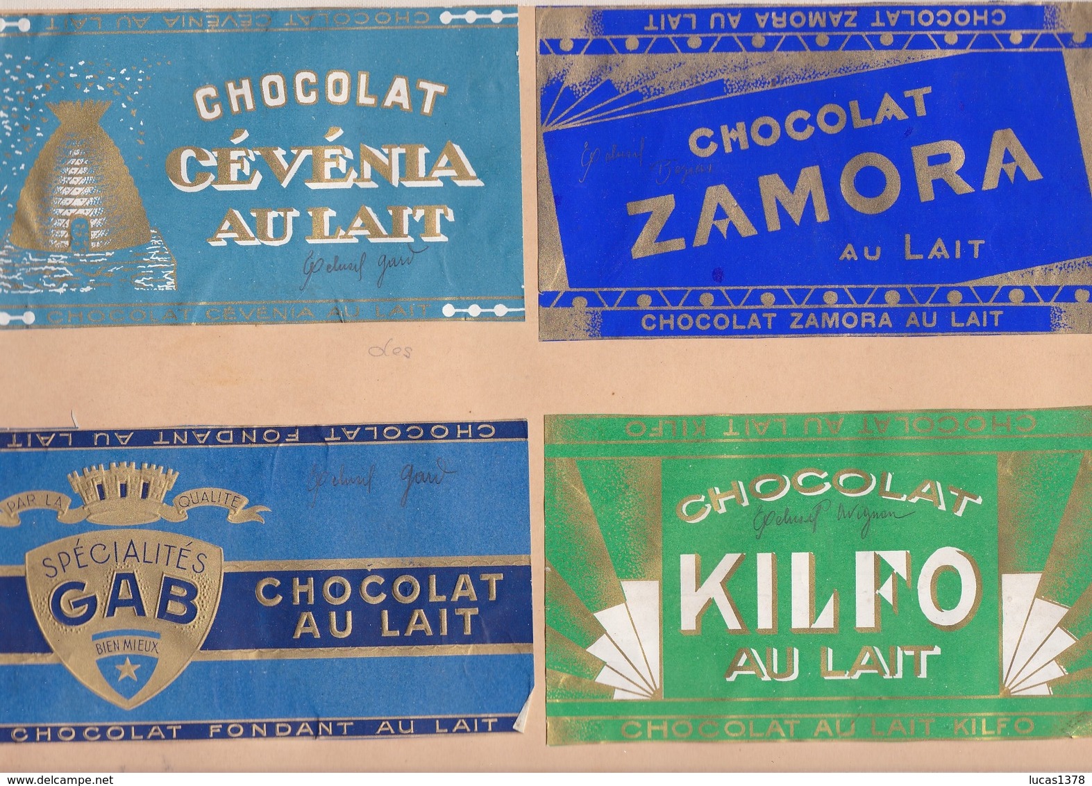 MAGNIFIQUE COLLECTION DE 37 ETIQUETTES ANCIENNES EMBALLAGE DE CHOCOLAT / RARE - Autres & Non Classés